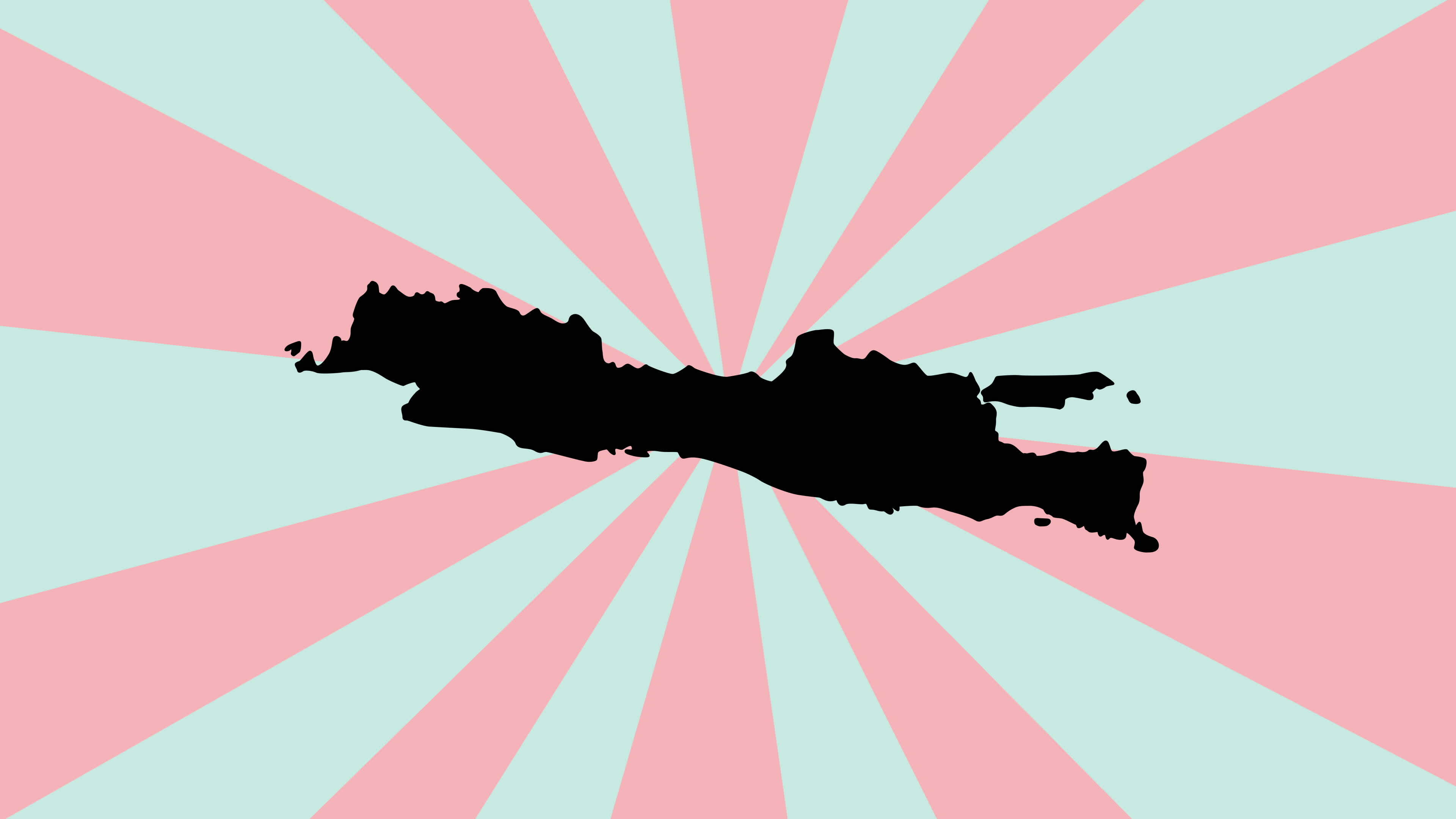 Animated map of the island of Java in Indonesia with a rotating ...