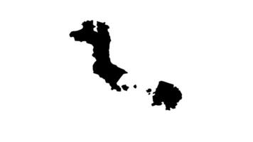 animado vídeo do uma mapa do a bangka Belitung ilhas dentro Indonésia video