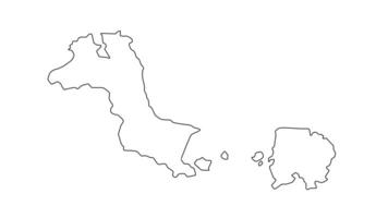 animated sketch map of the Bangka Belitung Islands in Indonesia video