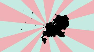 Animé carte de le ville de Makassar dans Indonésie avec une tournant Contexte video