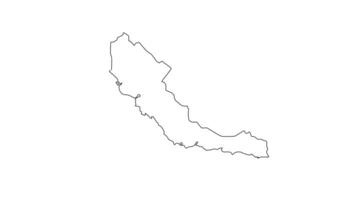 animato schizzo carta geografica di centrale papua Provincia nel Indonesia video