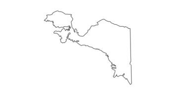 animated sketch of a map of the island of Papua in Indonesia video