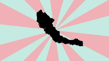 Animated map of Central Papua province in Indonesia with a rotating background video