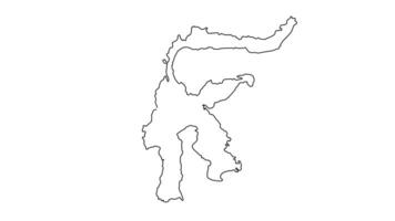 animated sketch of a map of the island of Sulawesi in Indonesia video