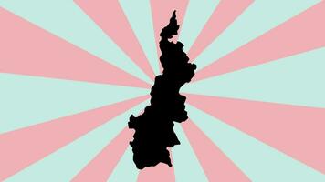 animiert Karte von Westen Sulawesi Provinz im Indonesien mit ein rotierend Hintergrund video