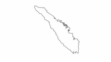 animated sketch of a map of the island of Sumatra in Indonesia video