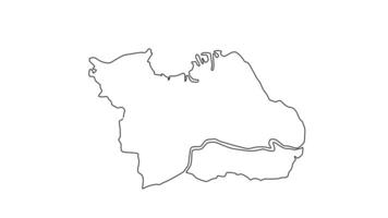 animated sketch of a map of the city of Surabaya in Indonesia video