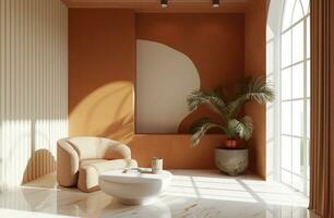 AI generated the main colors of interior paint are brown and white photo