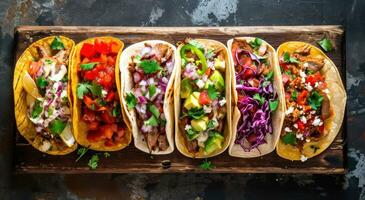 AI generated tacos in many different styles photo
