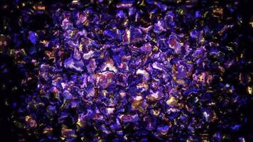 3d render of abstract art video animation 3d background with surreal motion moving festive wavy party balls sphere particles liquid substance in purple gradient color