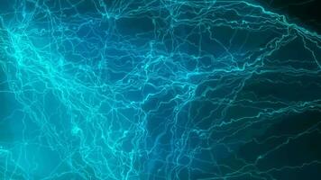 Blau Hintergrund mit gebogen glühend Wellen. Gradient abstrakt 4k Video, Bewegung Design video