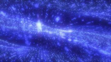 3d bg data flow concept, sci-fi background digital space. Blue high tech field with glow particles form lines and surface waves. Hi-tech information flow, blockchain, big data visualization video