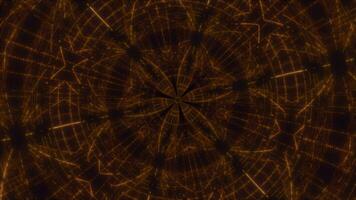 Kaleidoscope seamless loop sequence patterns abstract orange motion graphics background. 3d animation video