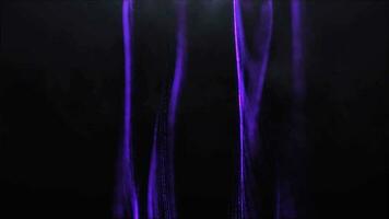 Shining purple aurora or energy waves. Purple color digital particle line animation. Abstract dark motion gradient light trails futuristic background video