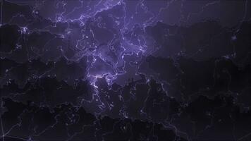 Dark purple gray background with curved glowing waves in motion. Gradient geometric immersive abstract animation video