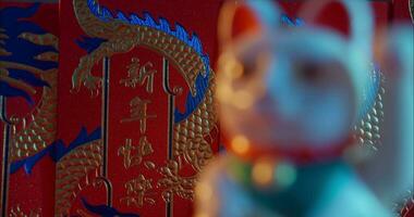 maneki-neko Chinese kat nieuw jaar decoratie video