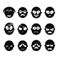 Face emotion icons silhouette PNG file