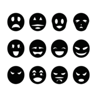 Face emotion icons silhouette PNG file