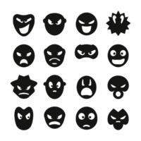 Face emotion icons silhouette PNG file