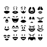 Face emotion icons silhouette PNG file