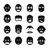 ansikte känsla ikoner silhuett png fil