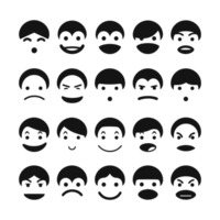 Face emotion icons silhouette PNG file