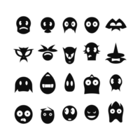 Face emotion icons silhouette PNG file