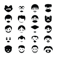 Face emotion icons silhouette PNG file