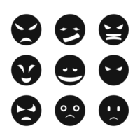 Face emotion icons silhouette PNG file