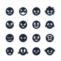 Face emotion icons silhouette PNG file