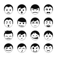 Face emotion icons silhouette PNG file