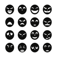 visage émotion Icônes silhouette png fichier