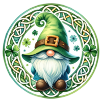 AI generated St Patrick Leprechaun Gnome dressed in green png