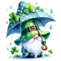 AI generated St Patrick Leprechaun Gnome dressed in green png
