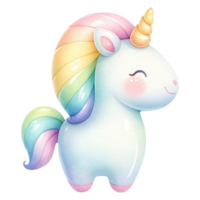 AI generated Unicorn balloon in rainbow color for birthday party png