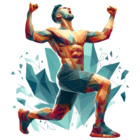 AI generated Illustration of an athlete celebrating a victory png