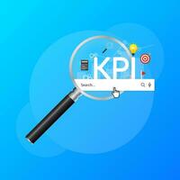 Flat icon with kpi for marketing design. Financial investment. Business data analysis vector