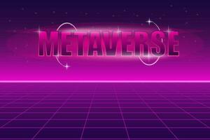 Metaverse technology concept. Digital space. Virtual reality. 3d vector. World map. vector