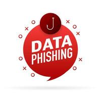 Data fishing, hacker attack. Computer hack concept. Cyber security concept. Message icon vector