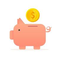 Money Piggy bank creative business concept. Financial services. Vector illustration.