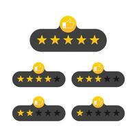 Rating stars badges on a white background. Vector illustration.