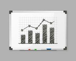 School board with business chart graph. Vector illustration.