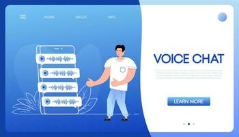 Voice messages bubbles, Message notification. Messengers and social media. Vector illustration.