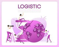 Logistic people, great design for any purposes. Vector illustration.