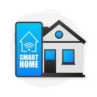 Smart Home concept. Automation concept. Smart home on light background. vector