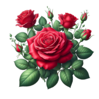 ai generiert schön Rosa Aquarell Rosen zum ein Valentinstag Tag png