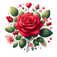 ai généré magnifique rose aquarelle des roses pour une Valentin journée png