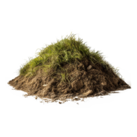 AI generated Grassy dirt heap isolated on transparent background png