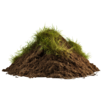 AI generated Grassy dirt heap isolated on transparent background png