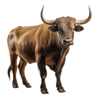 AI generated Bull with horns isolated on transparent background png